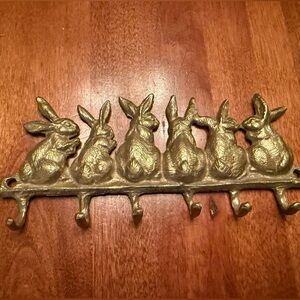 Gold Bunny Wall Hook Decor